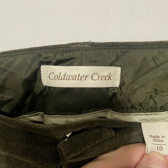 Coldwater Creek olive green corduroy straight wide leg pants - Picture 3 of 6